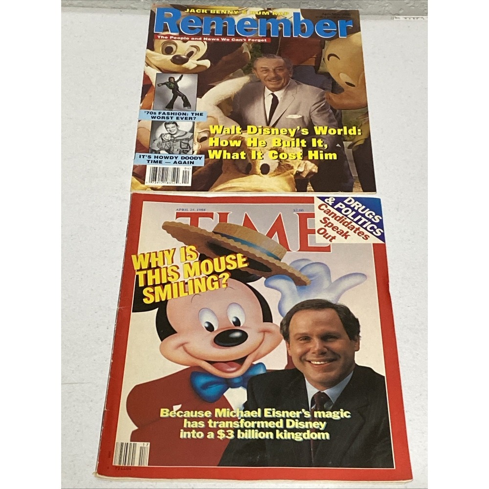 VTG Time Magazine Lot Michael Eisner 1998 Mickey Mouse Remember Walt Disney 1995
